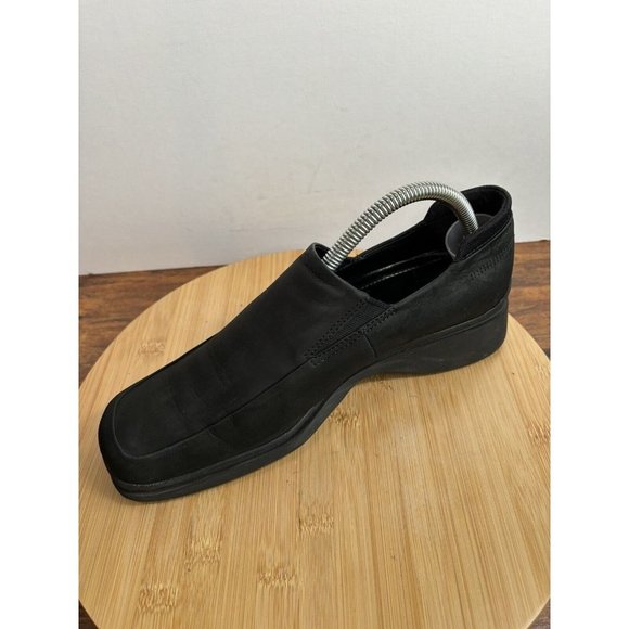 Ecco Twist Men Size 7 Black Nubuck Slip On Casual‎ Loafers Shoes Wedge - Picture 7 of 12